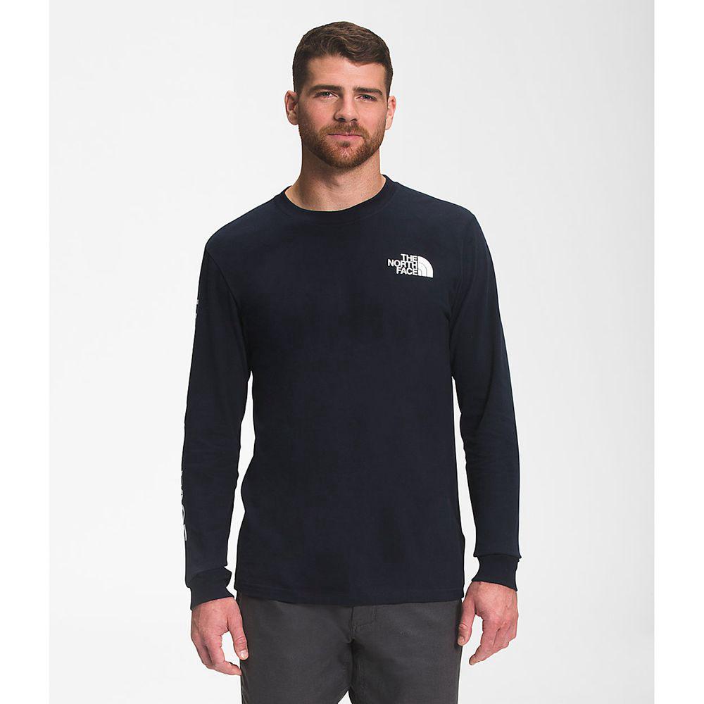 The North Face Long Sleeve Tnf™ Sleeve Hit Ανδρικα Μπλούζα Με Μακρύ Μανίκι - Σκουρο Μπλε (WVXO35704)